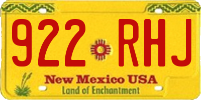 NM license plate 922RHJ