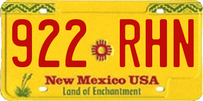 NM license plate 922RHN