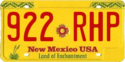 NM license plate 922RHP