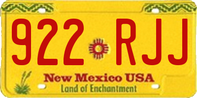 NM license plate 922RJJ