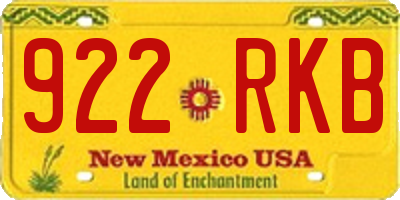 NM license plate 922RKB