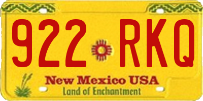 NM license plate 922RKQ