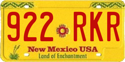 NM license plate 922RKR