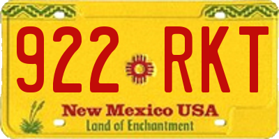 NM license plate 922RKT