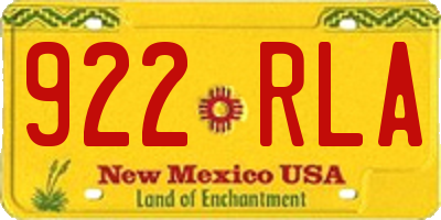 NM license plate 922RLA