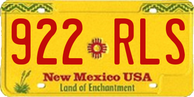 NM license plate 922RLS