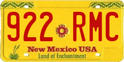 NM license plate 922RMC