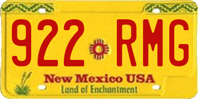 NM license plate 922RMG