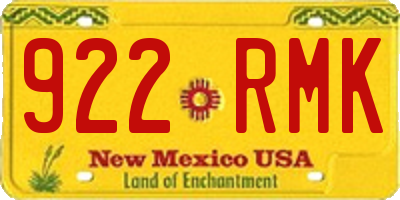 NM license plate 922RMK