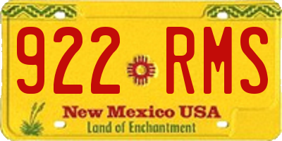 NM license plate 922RMS