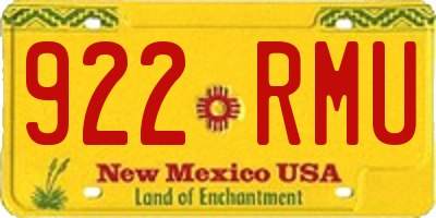 NM license plate 922RMU