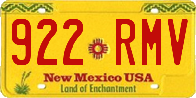 NM license plate 922RMV