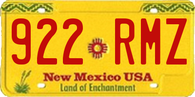 NM license plate 922RMZ