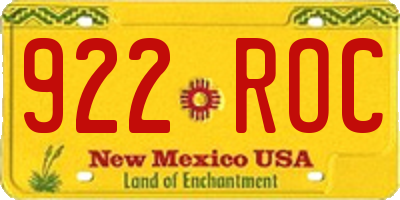 NM license plate 922ROC