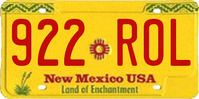 NM license plate 922ROL