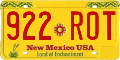 NM license plate 922ROT