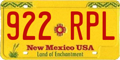 NM license plate 922RPL
