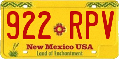 NM license plate 922RPV