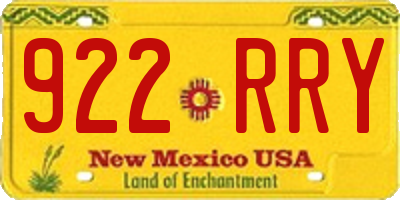 NM license plate 922RRY