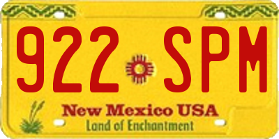 NM license plate 922SPM