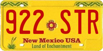 NM license plate 922STR
