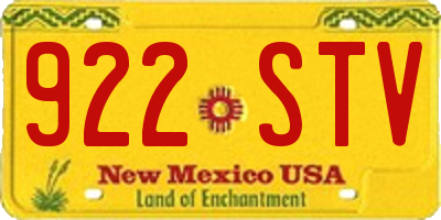 NM license plate 922STV