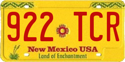 NM license plate 922TCR