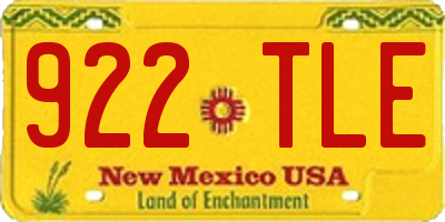 NM license plate 922TLE