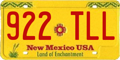 NM license plate 922TLL