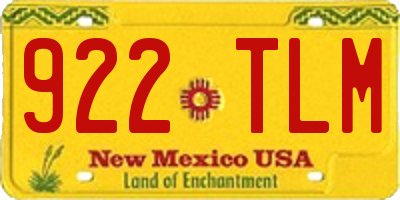 NM license plate 922TLM