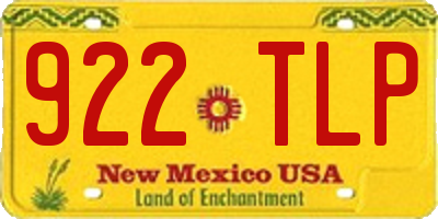 NM license plate 922TLP