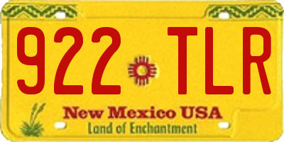 NM license plate 922TLR
