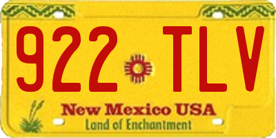NM license plate 922TLV