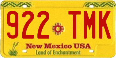 NM license plate 922TMK