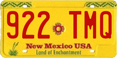 NM license plate 922TMQ