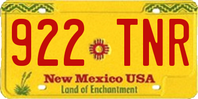NM license plate 922TNR