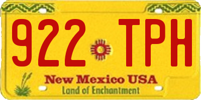 NM license plate 922TPH