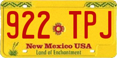 NM license plate 922TPJ