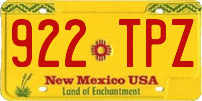 NM license plate 922TPZ