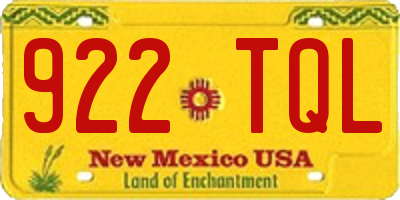 NM license plate 922TQL