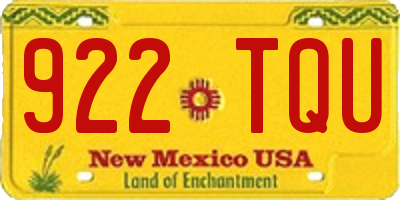 NM license plate 922TQU