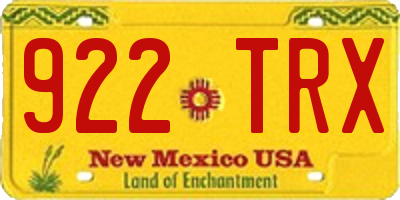 NM license plate 922TRX