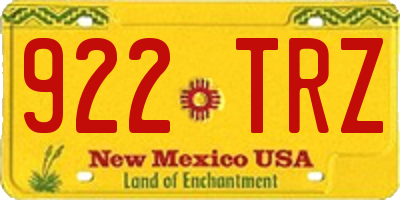 NM license plate 922TRZ