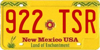 NM license plate 922TSR