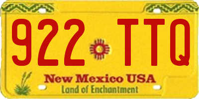 NM license plate 922TTQ