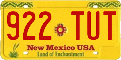 NM license plate 922TUT