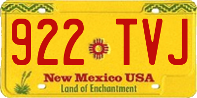 NM license plate 922TVJ