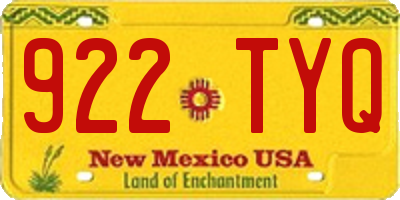 NM license plate 922TYQ