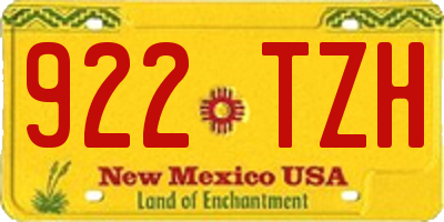 NM license plate 922TZH