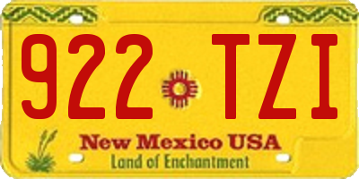 NM license plate 922TZI